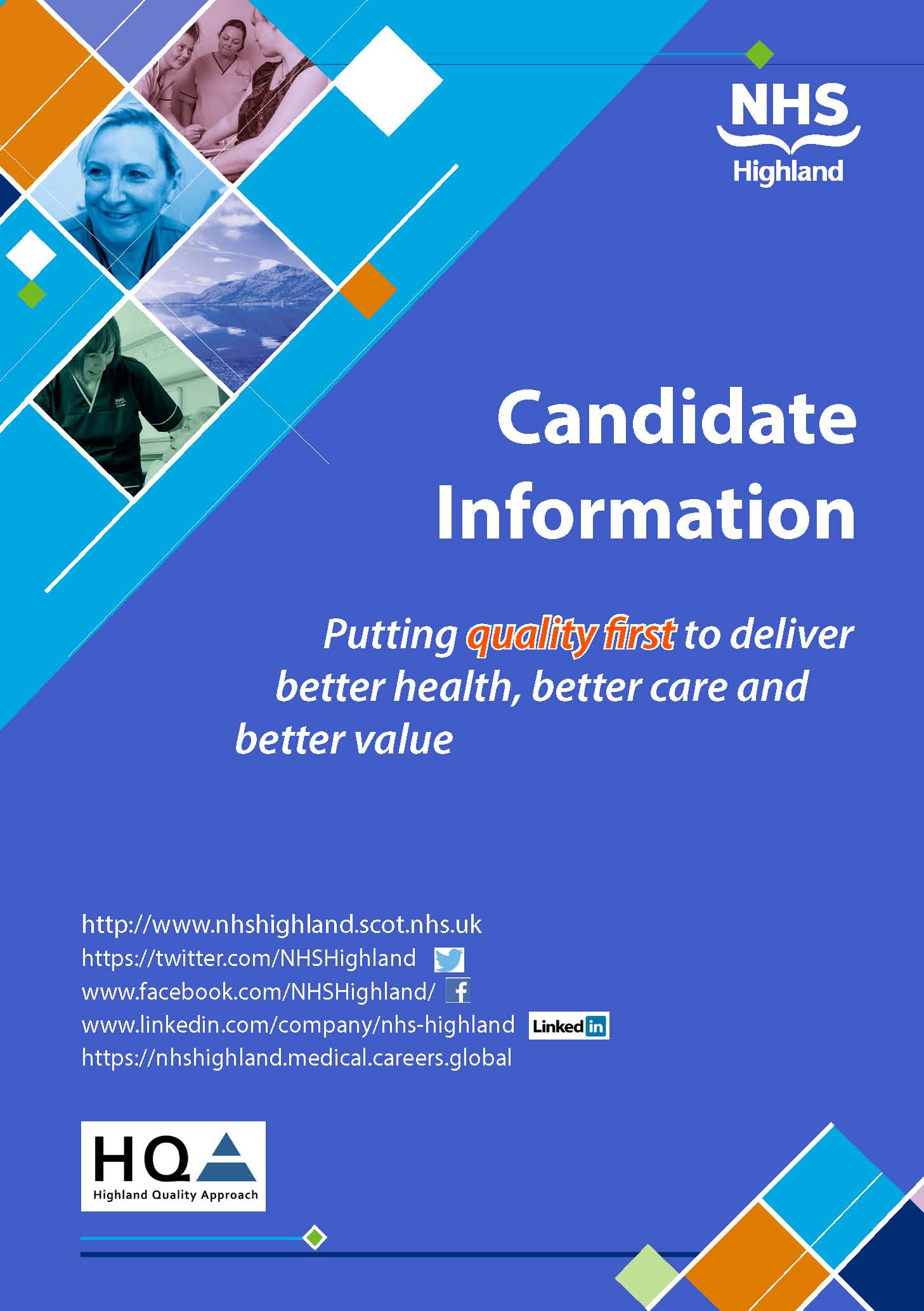 Screenshot of the front cover of the PDF document supplied by NHS Highland